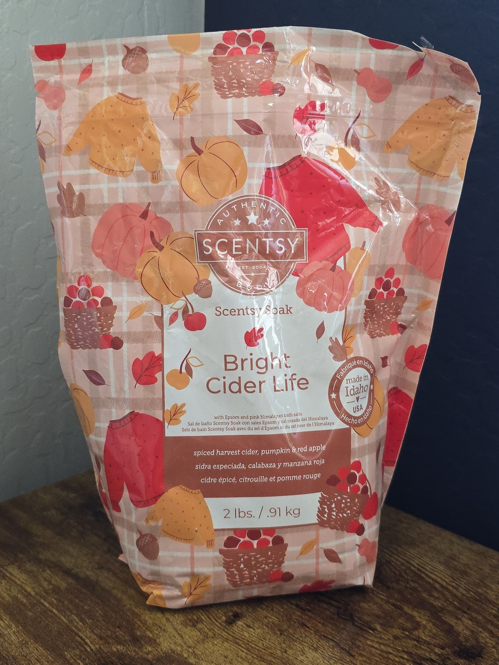 Scentsy Bright Cider Life Autumn Spice Bath Soak - Orange & Red